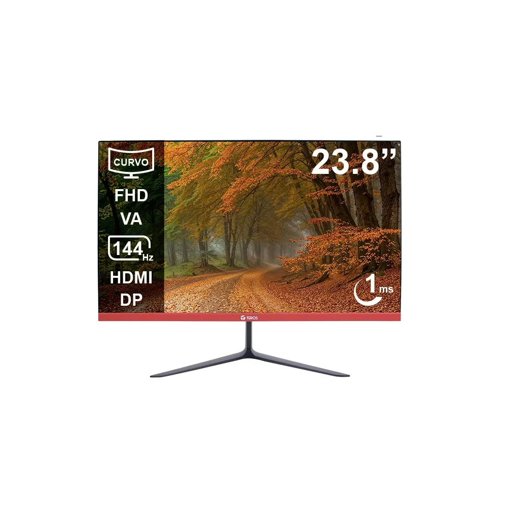 MONITOR TEROS TE-2403S | CURVO VA 3000R 23.8" FHD 1920x1080 | REF. 144Hz | RES. 1Ms | PARLANTES SI | HDMI x1 DISPLAYPORT x1