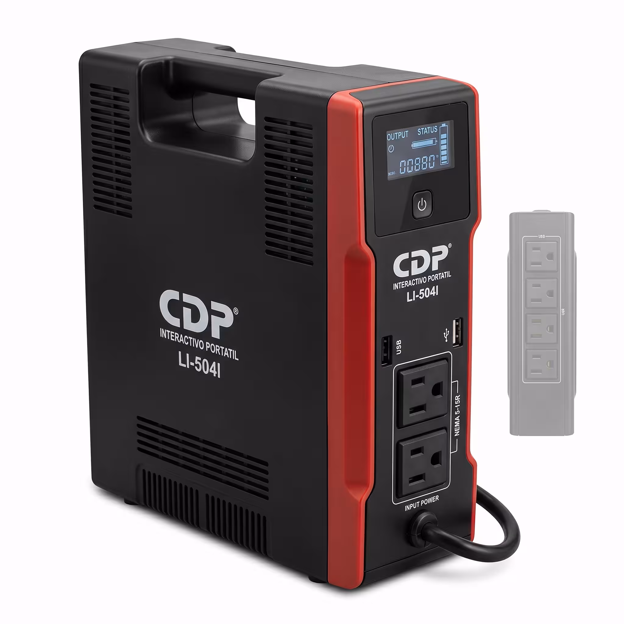 UPS CDP INTERACTIVO PORTATIL LI-504I 500VA/250W/4SALIDAS/BATERIA LITIO (LI-504I) [LI-504]